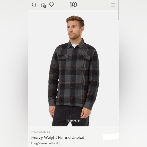 tentree men’s heavy weight flannel - Picture 2 of 3
